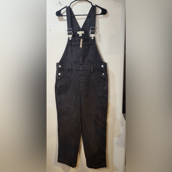 NEWT!! Madewell Black Denim Bib Overalls - Picture 1 of 5
